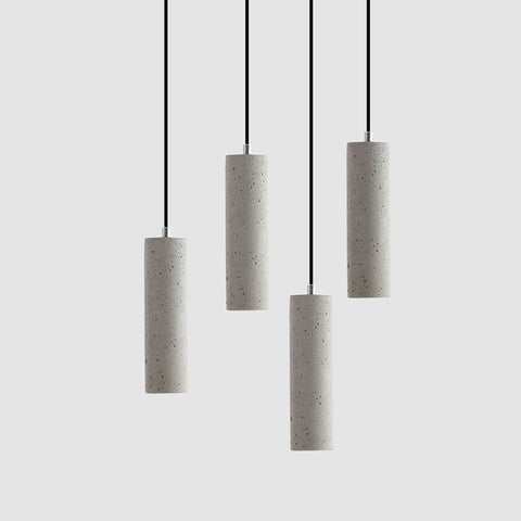 Cylinder Cement Ceiling LED Pendants Lamps - HOMYEA