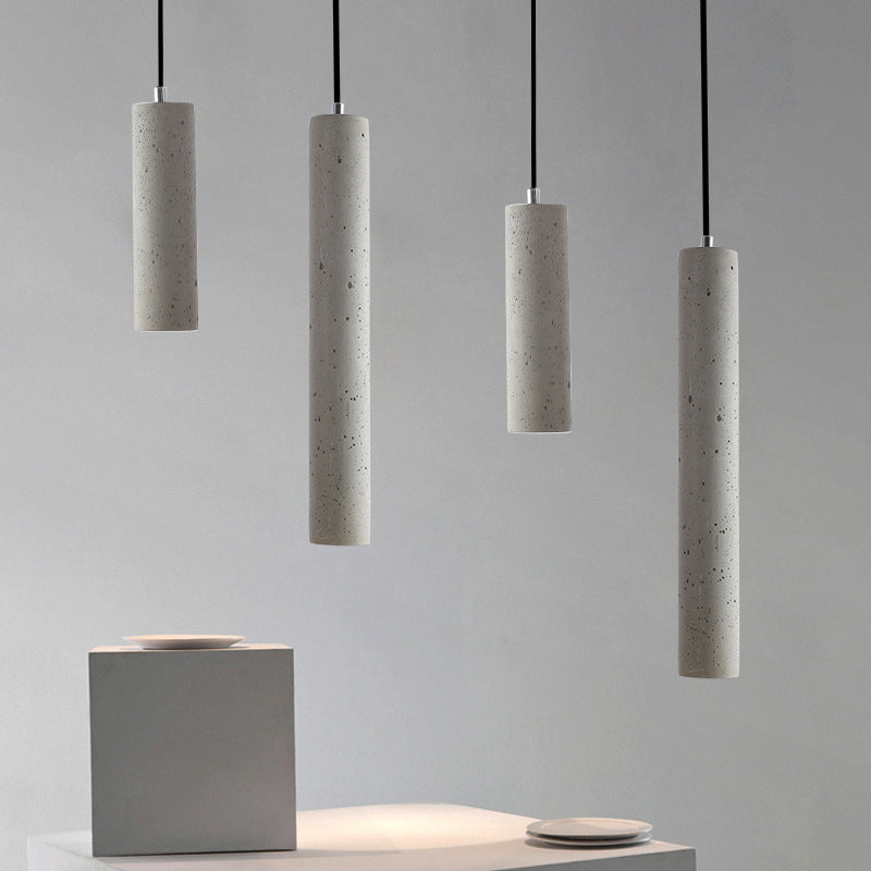 Cylinder Cement Ceiling LED Pendants Lamps - HOMYEA