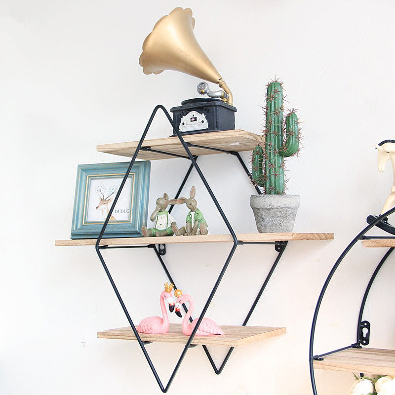 Iron Rhombus Wall Shelf - HOMYEA