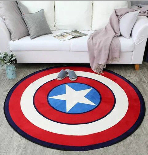 Captain America Red Round Rugs - HOMYEA