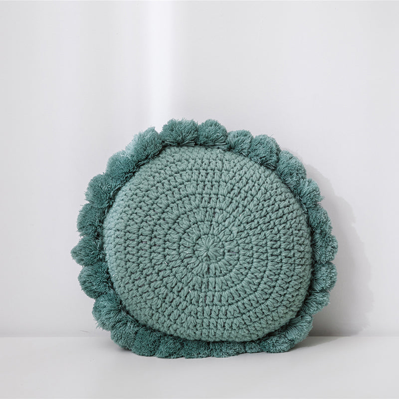 Hand Knitting Round Pillows - HOMYEA