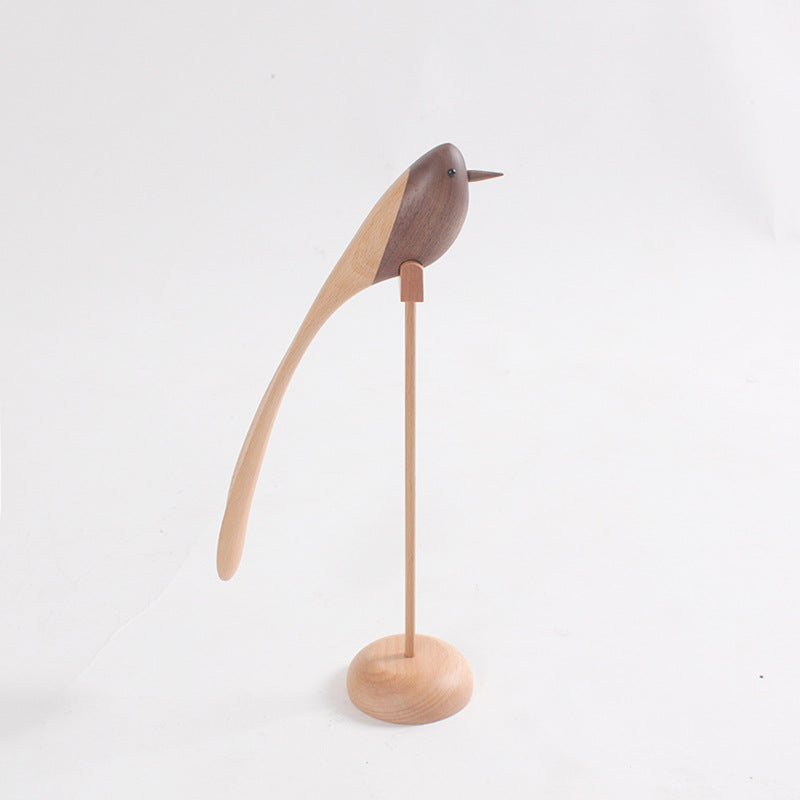 Long-Tailed Bird Wooden Sculptures - HOMYEA