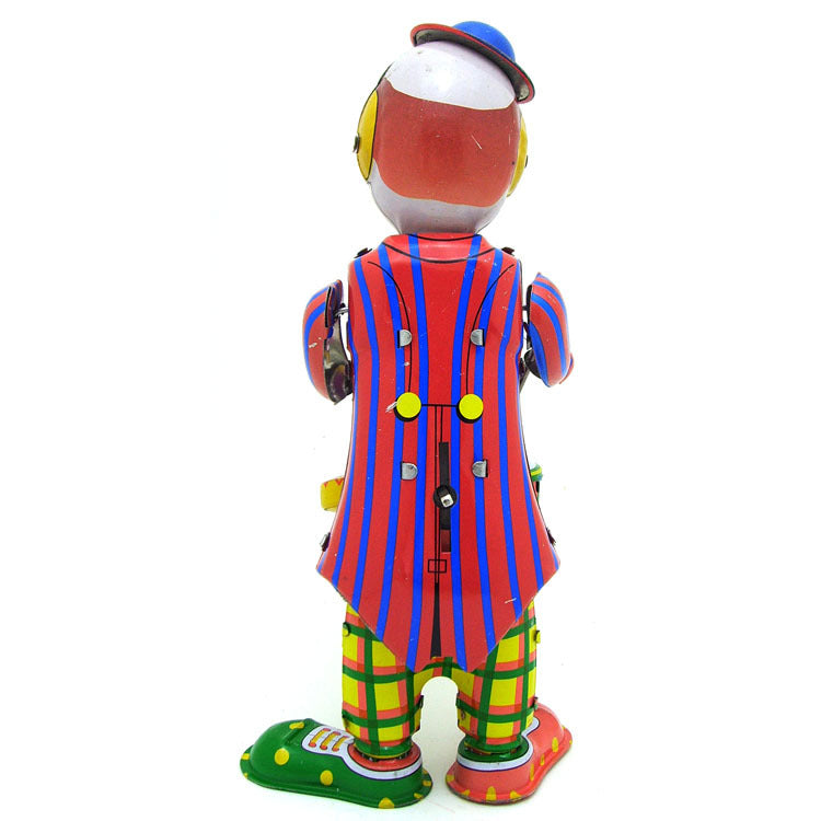 Retro Nostalgic Clown playing drums Wind-up Toy - HOMYEA