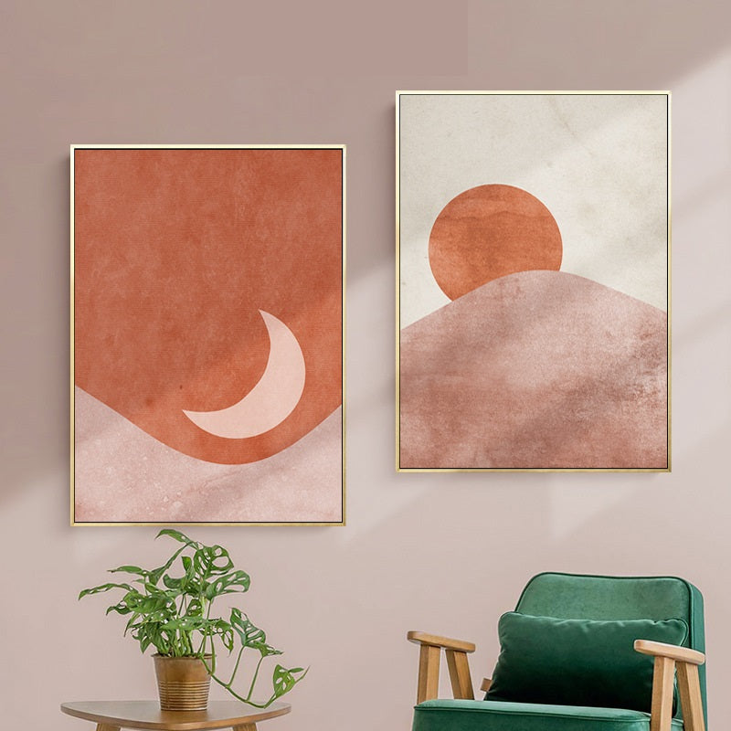 Abstract Coral Color Decorative Painting - HOMYEA