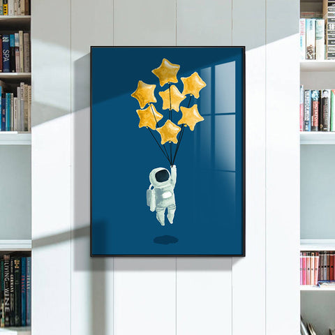 Blue Cosmonaut Wall Art - HOMYEA