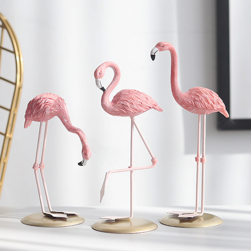 Creative Resin Flamingo Sculpture - HOMYEA