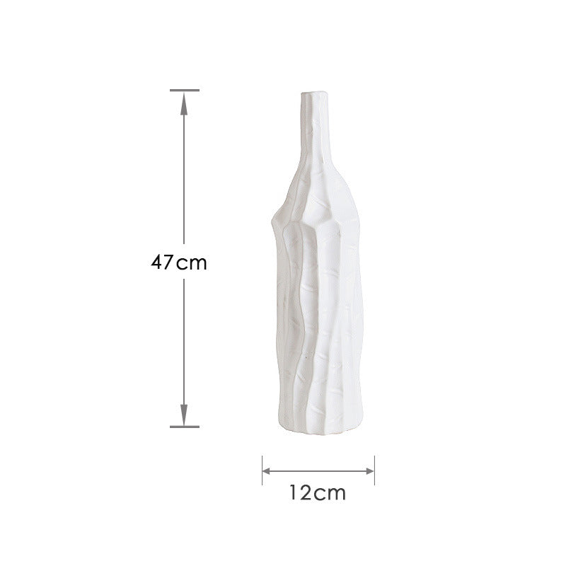 Simple White Art Slender Vases - HOMYEA