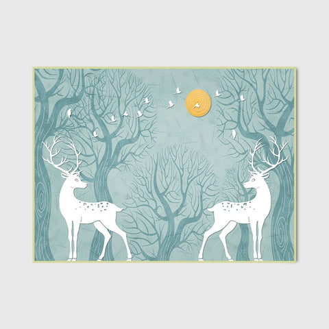 Deer Pattern Rectangular Rugs - HOMYEA