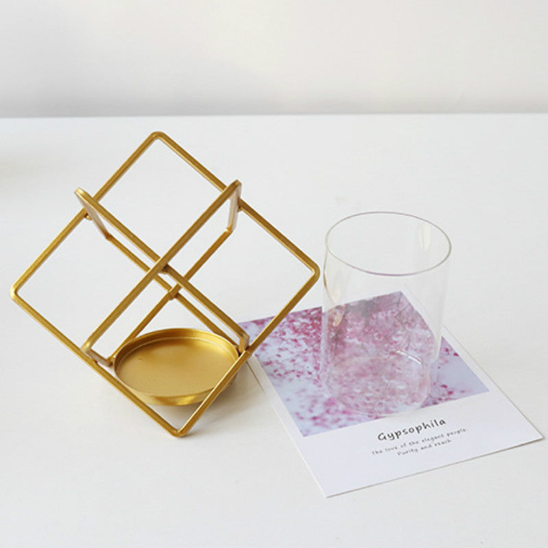 Geometric Metal Candle Holder - HOMYEA