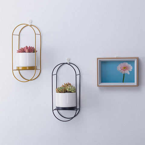 Iron Ellipse Wall Vases - HOMYEA