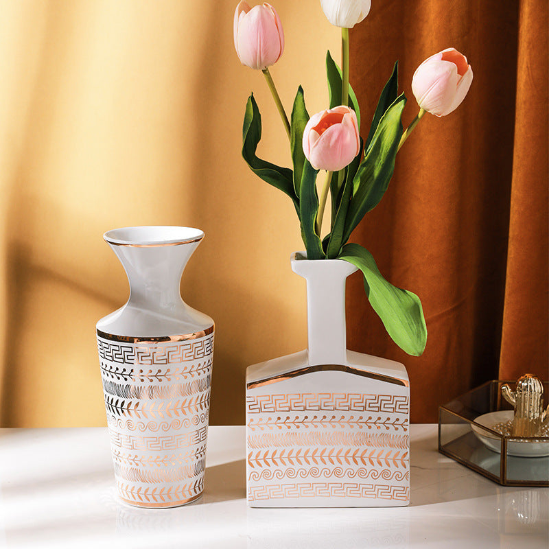 Modern Simple Pattern Ceramic Vase - HOMYEA