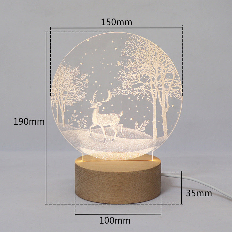 3D Creative Elk Night Light - HOMYEA