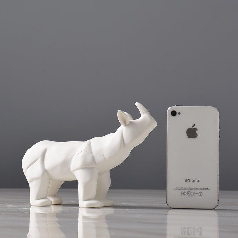 Elephant Rhinoceros Animal Sculpture - HOMYEA