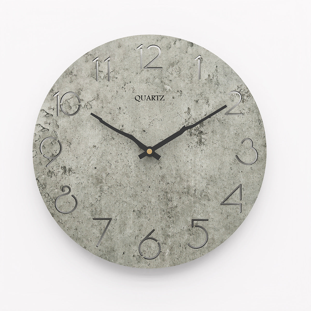 Vintage Gray Wooden Round Wall Clock - HOMYEA