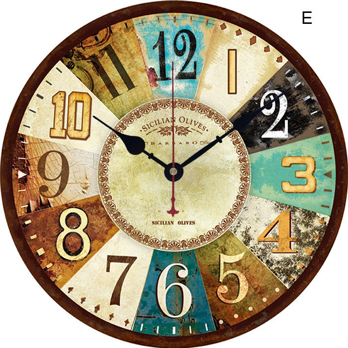 Vintage Wooden Wall Clock - HOMYEA