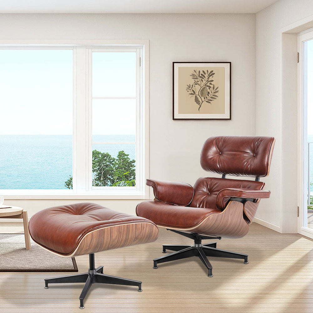 Eames Recliner Leather Sofa Recliner - Only Available for Buyers in USA - HOMYEA