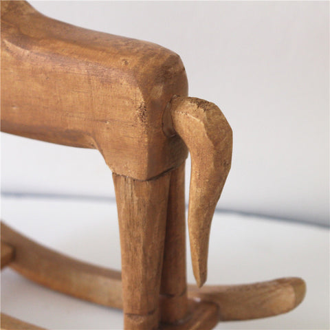 Simple Wooden Horse Sculpture - HOMYEA