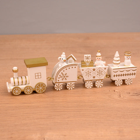 Wooden Christmas Toy Train - HOMYEA