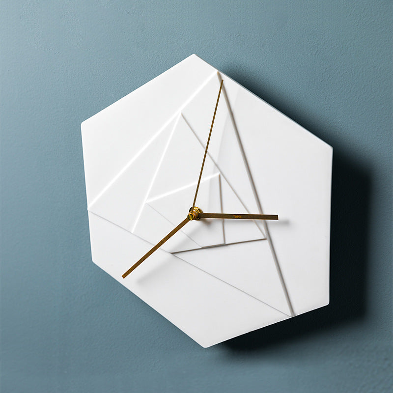 Geometric Design Ceramic Wall Clocks - HOMYEA