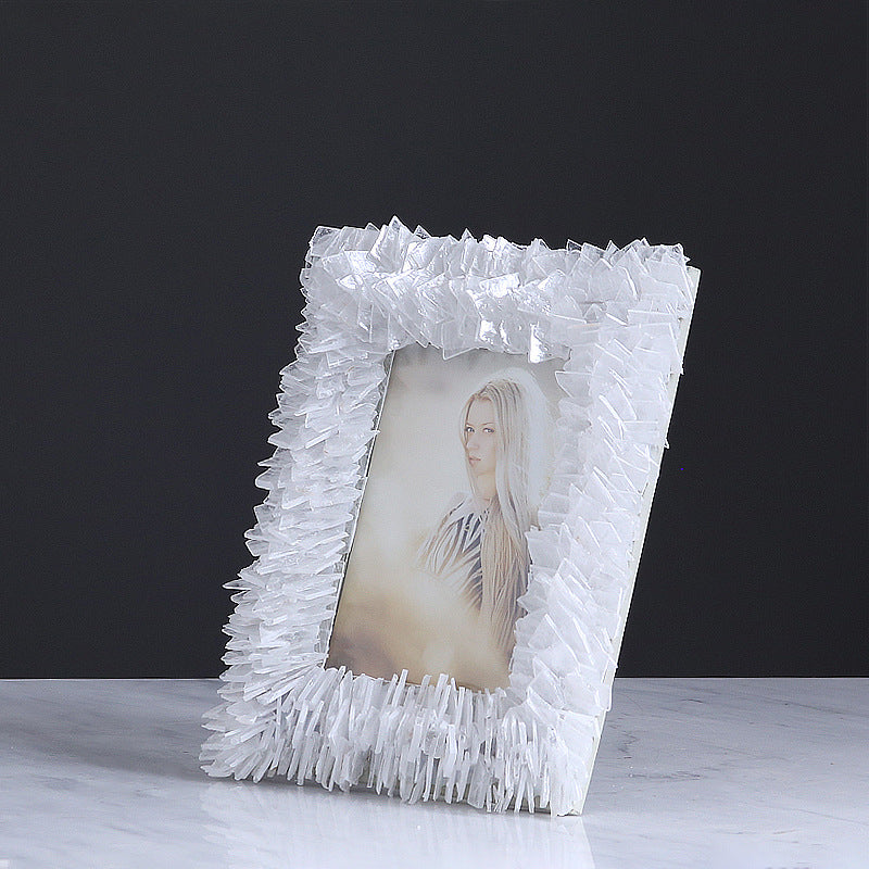 Creative Modern Minimalist Natural Spar White Photo Frame - HOMYEA