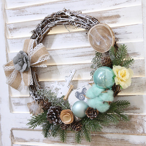 Christmas Hand Made Rattan Wreath - HOMYEA