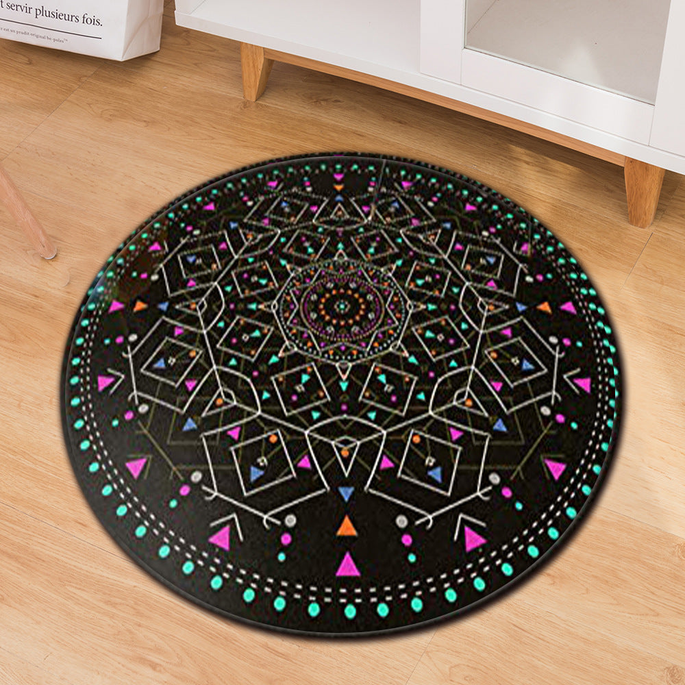 Ethnic Style Round Carpet - HOMYEA