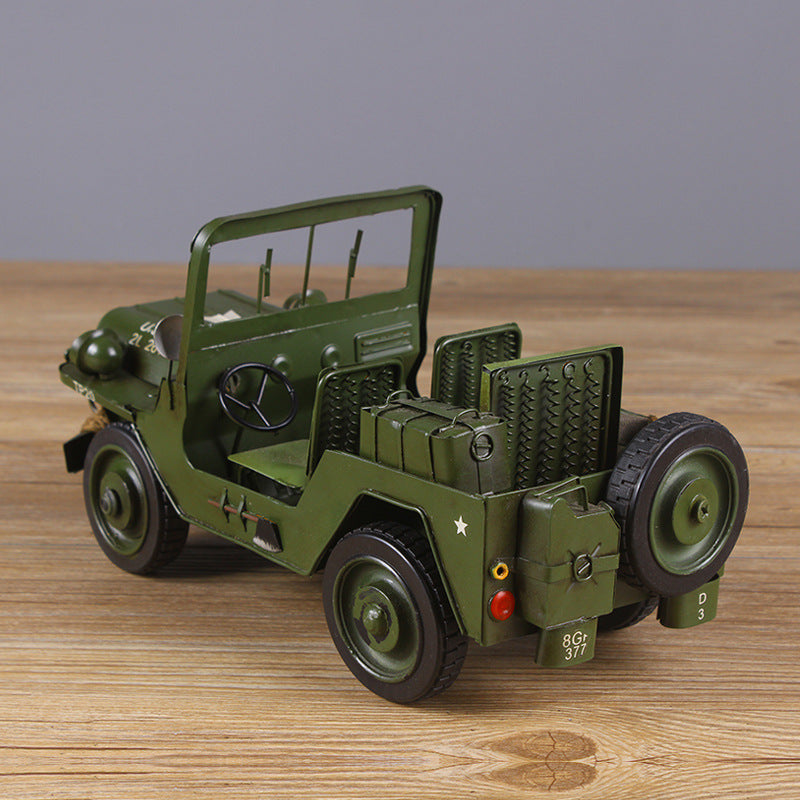 Metal Army Green Car Model - HOMYEA