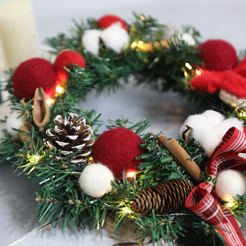 Christmas red plush bow Garland - HOMYEA