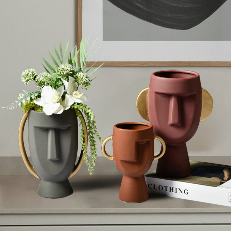 Abstract Face Vase - HOMYEA