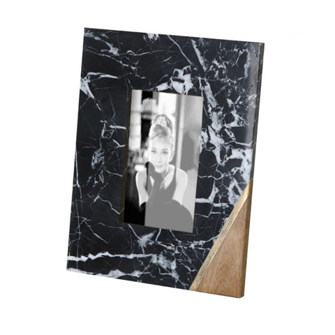 Modern Minimalist Brass Natural Marble Photo Frame - HOMYEA