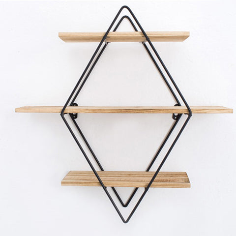 Iron Rhombus Wall Shelf - HOMYEA