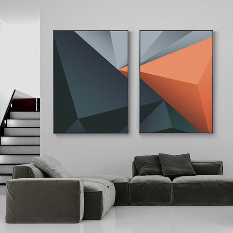 Metallic Geometric Abstract Wall Art - HOMYEA