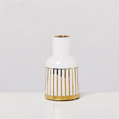 Simplicity Geometric Ceramic Vase - HOMYEA