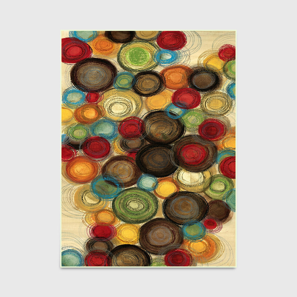 Multicolor Circle Rectangular Rugs - HOMYEA