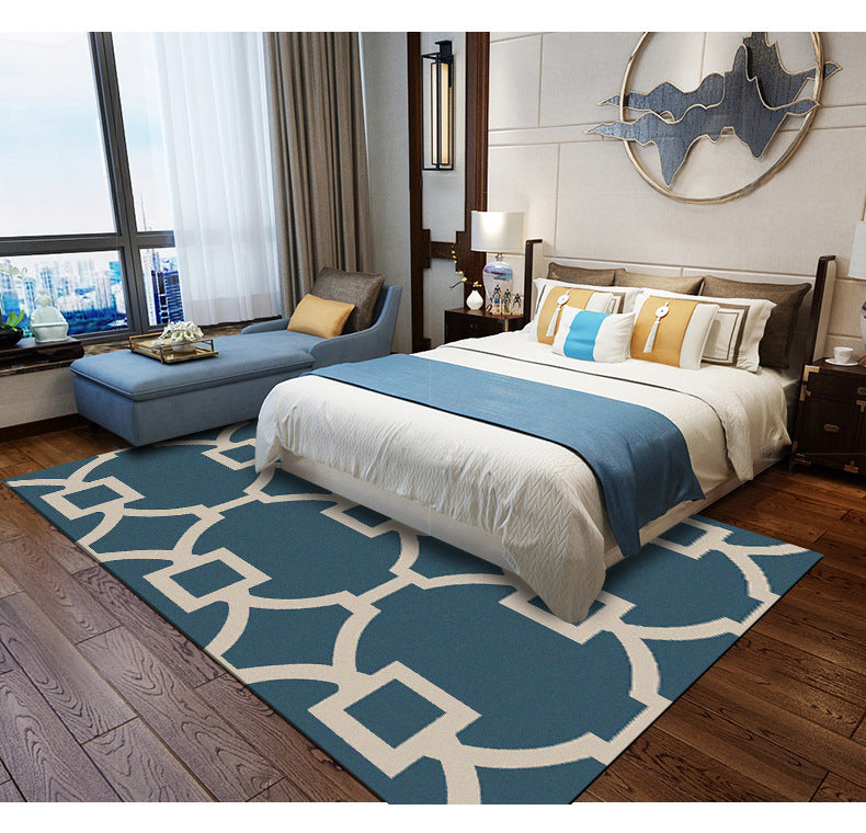 Blue Rectangular Rugs - HOMYEA