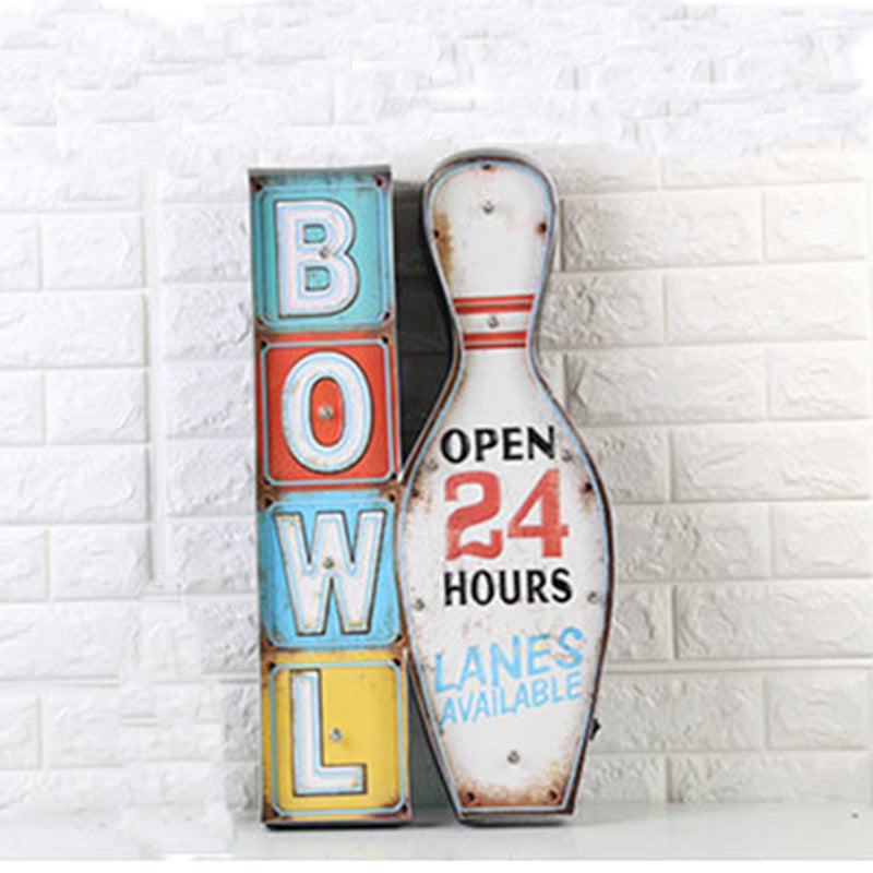 Vintage Metal Bowling LED Lights - HOMYEA