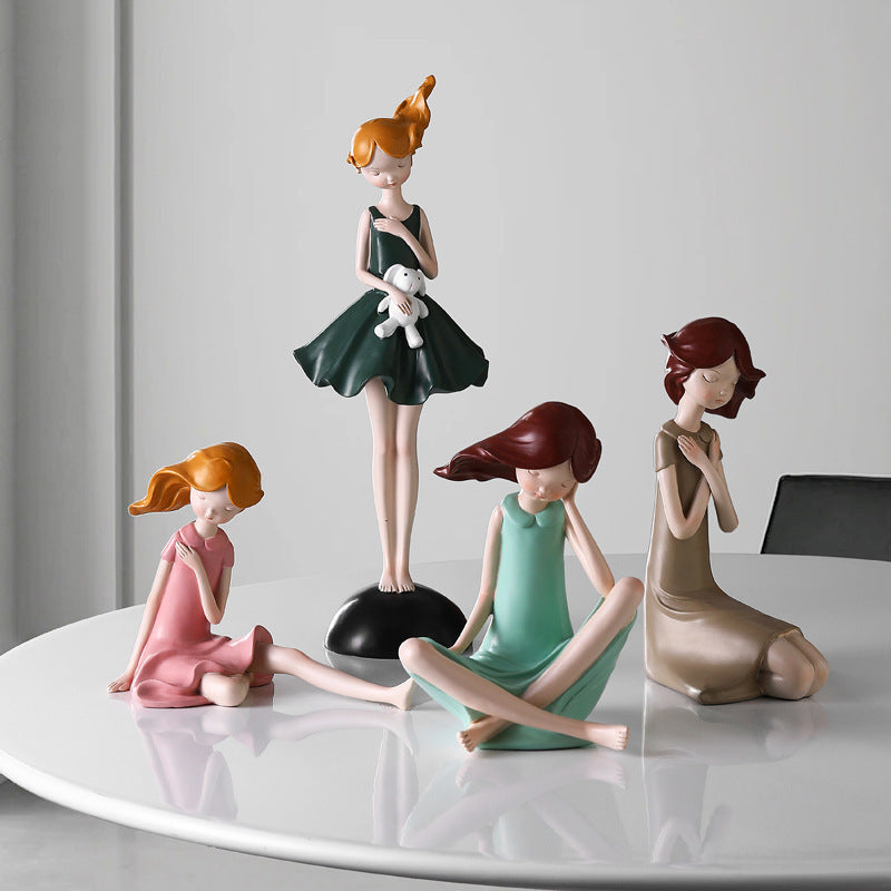 Girl Resin Sculpture - HOMYEA