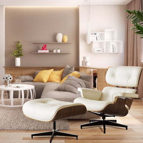 Eames Light Walnut Lounge Chair Office Chair- Only Available for Buyers in USA - HOMYEA