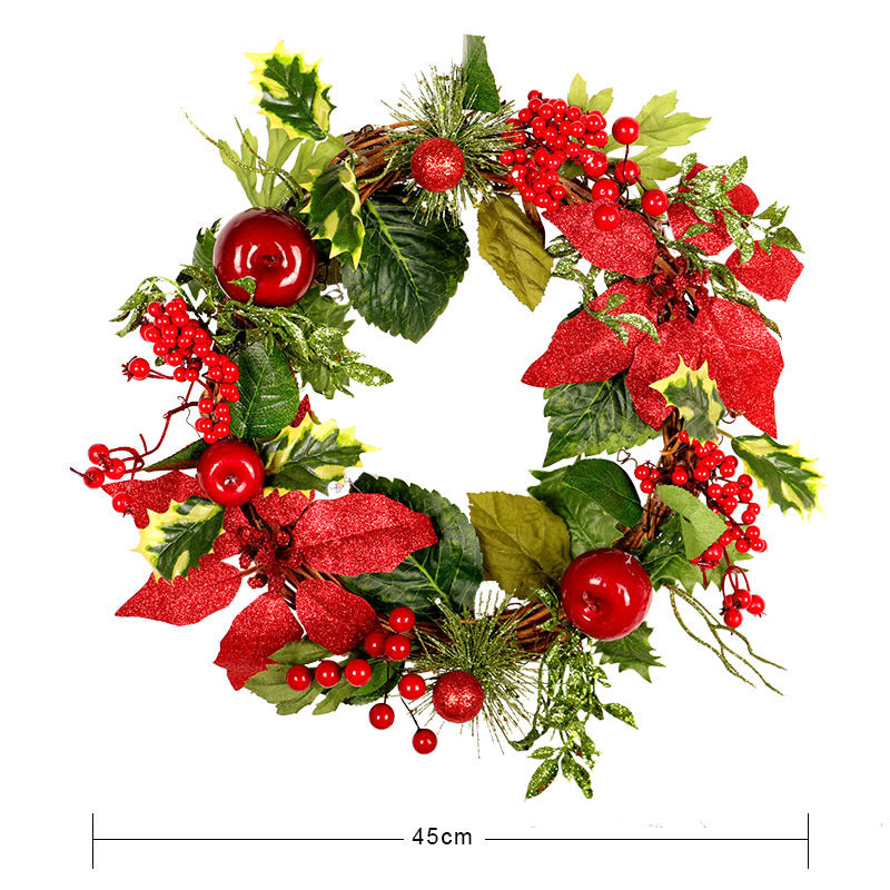 Christmas Red Rattan Wreath - HOMYEA