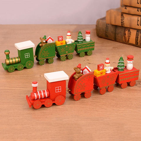 Wooden Christmas Toy Train - HOMYEA