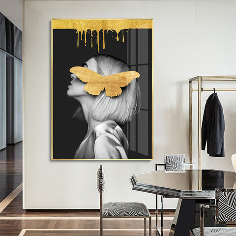 Golden Woman Wall Art - HOMYEA