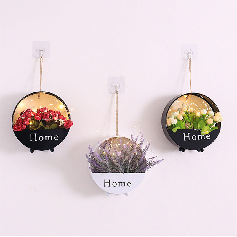 Iron Circular Wall Vases - HOMYEA