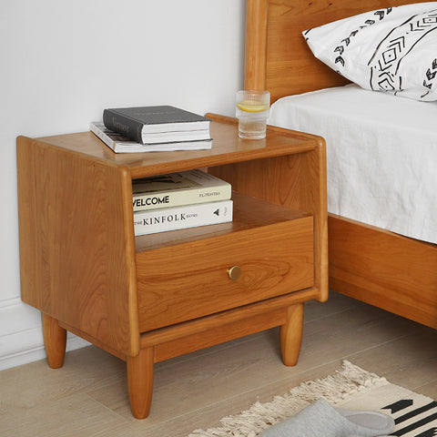 Modern Simple Wooden Nightstand - HOMYEA