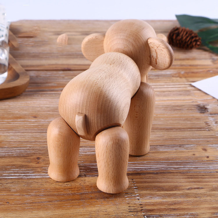 Creative Simple Wooden Elephant - HOMYEA