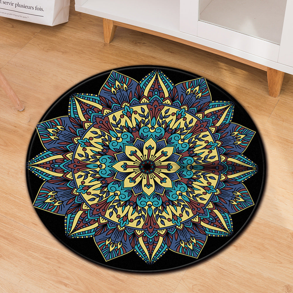 Ethnic Style Round Carpet - HOMYEA