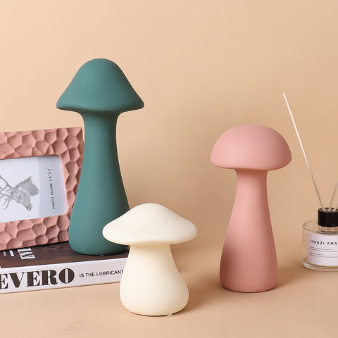 Morandi Ceramic Mushroom Ornaments - HOMYEA