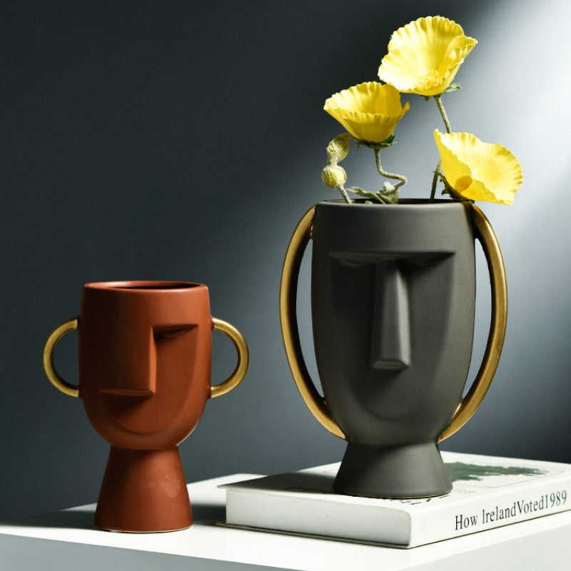 Abstract Face Vase - HOMYEA