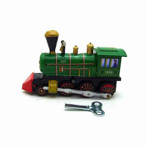 Creative Retro Green Locomotive Tin Wind-up Toy - HOMYEA