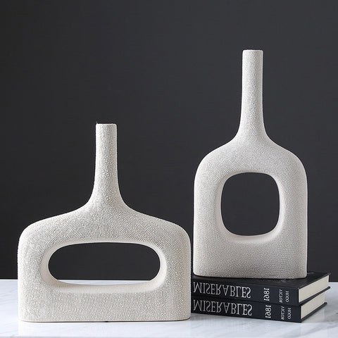 Minimalist Ceramic Granular Vases - HOMYEA