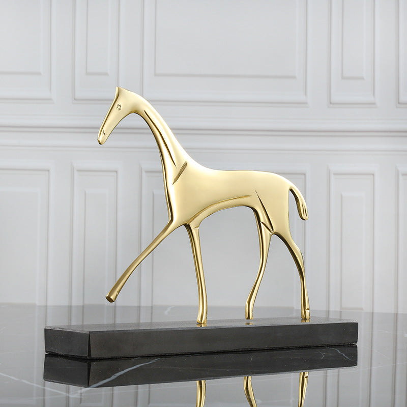 Golden Horse Sculpture - HOMYEA